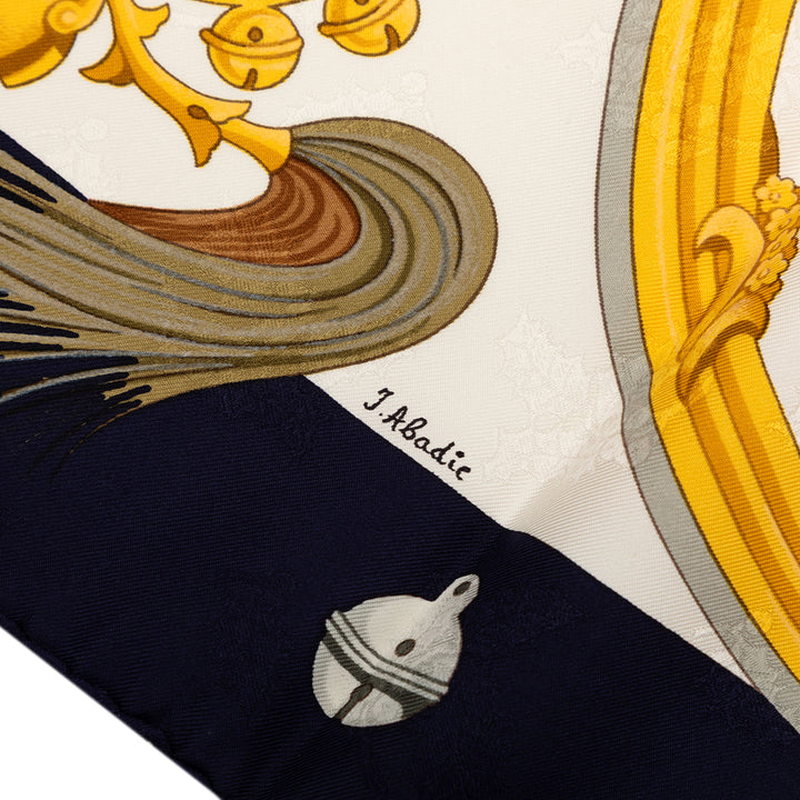 Hermès Plumes et Grelots Soie Foulard 90