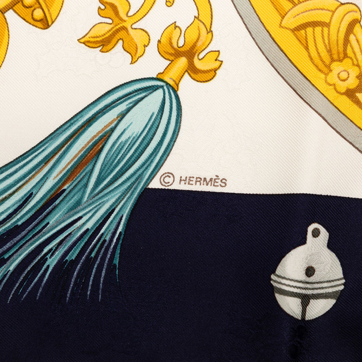 Hermès Plumes et Grelots Soie Foulard 90