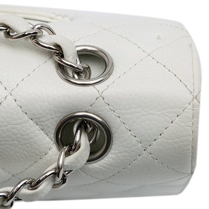 Medium Classic Caviar Double Flap White - Gaby Paris