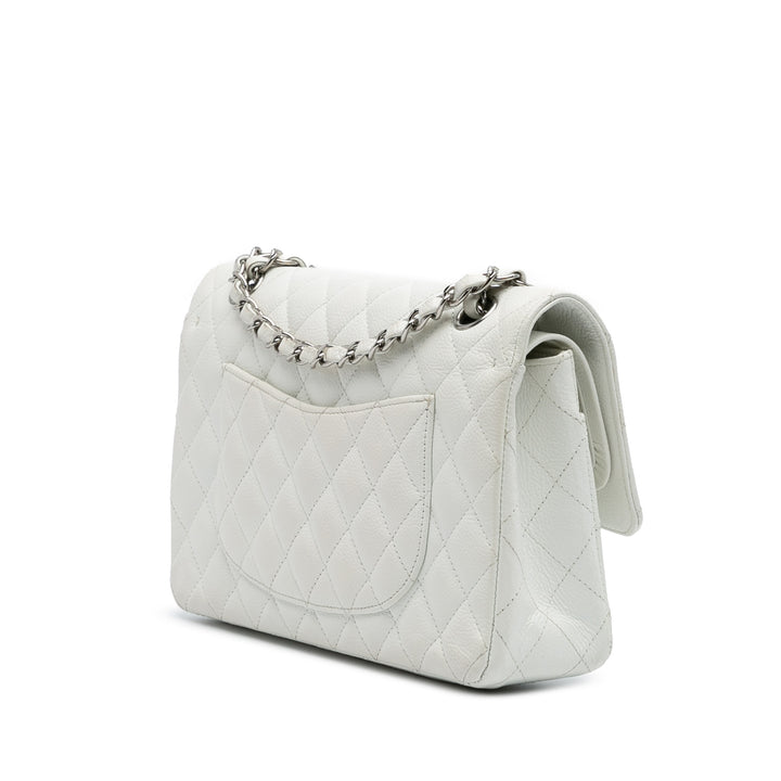 Medium Classic Caviar Double Flap White - Gaby Paris