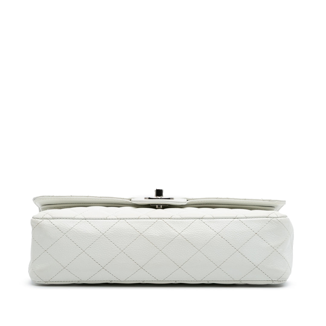 Medium Classic Caviar Double Flap White - Gaby Paris