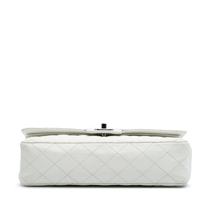 Medium Classic Caviar Double Flap White - Gaby Paris