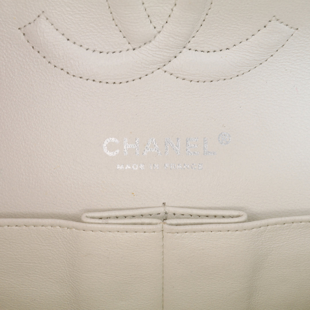 Medium Classic Caviar Double Flap White - Gaby Paris