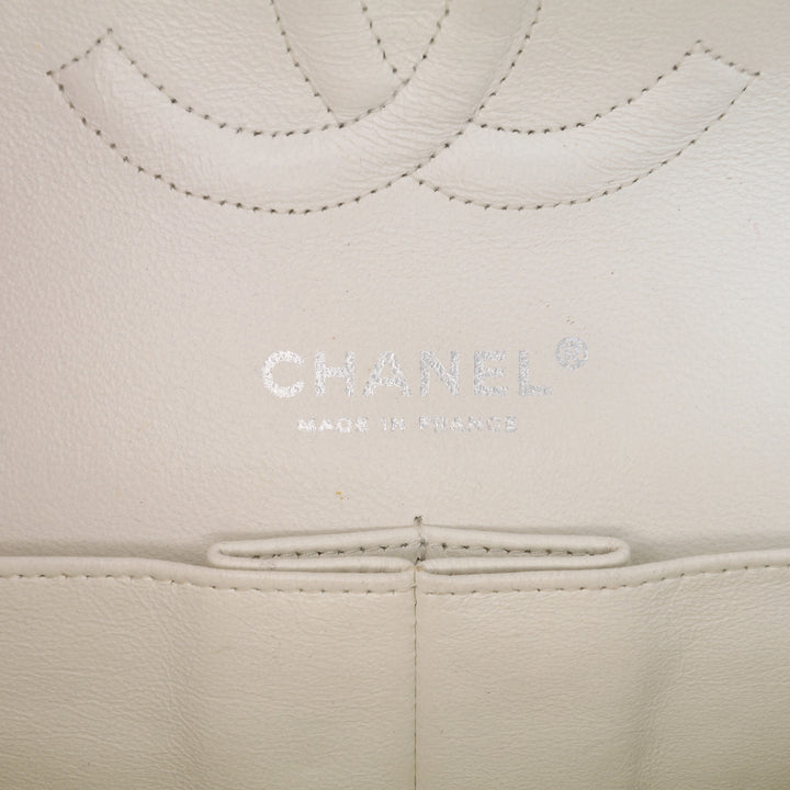 Medium Classic Caviar Double Flap White - Gaby Paris