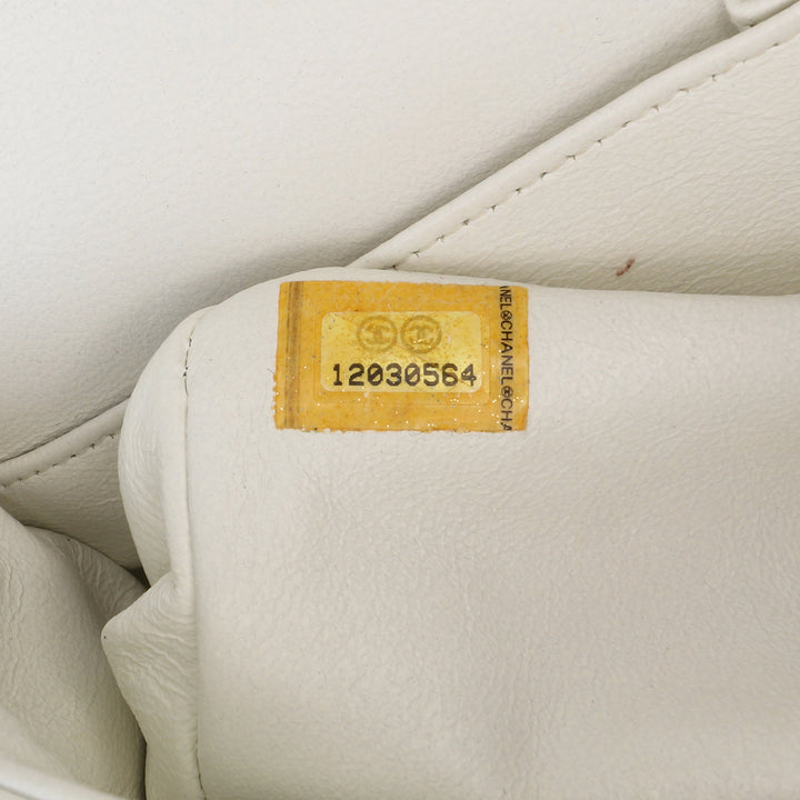 Medium Classic Caviar Double Flap White - Gaby Paris