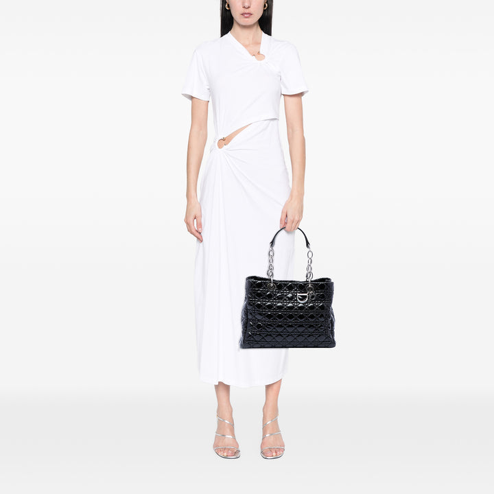 Dior Large Cuir verni Cannage Lady Dior Soft Shopping Cabas
