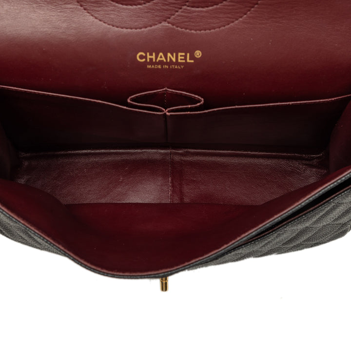 Classic Double rabat Jumbo Cuir caviar Noir