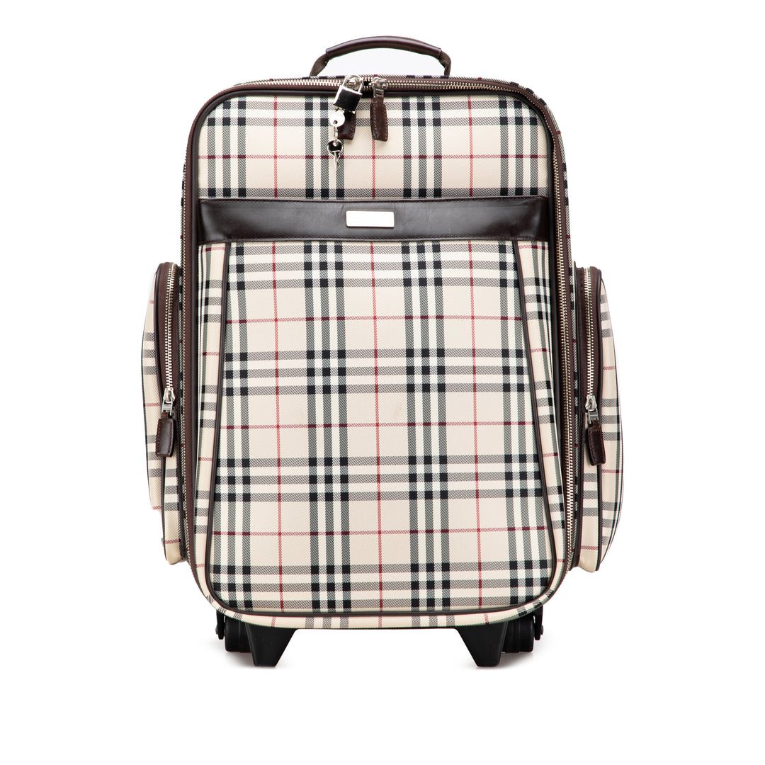 House Check Canvas Luggage Brown - Gaby Paris