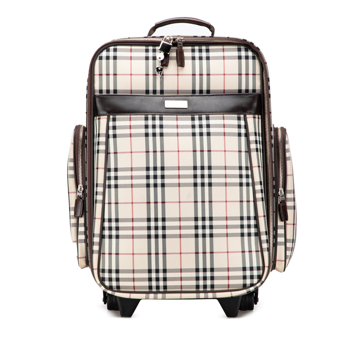 House Check Canvas Luggage Brown - Gaby Paris