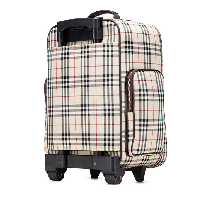 House Check Canvas Luggage Brown - Gaby Paris