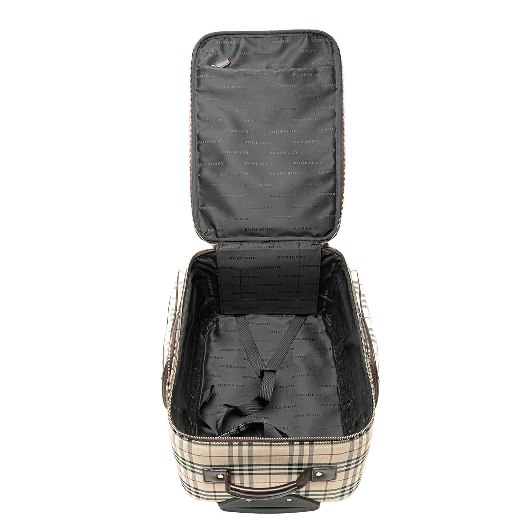 House Check Canvas Luggage Brown - Gaby Paris