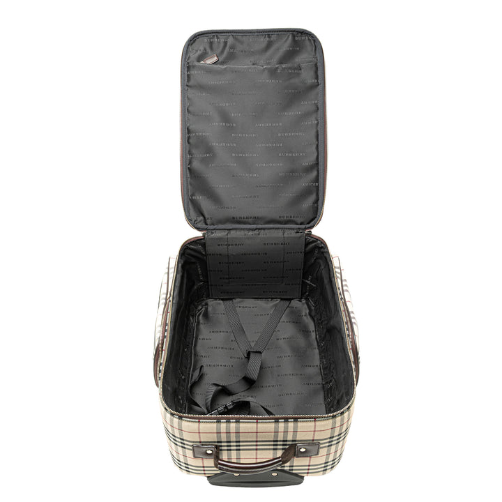 House Check Canvas Luggage Brown - Gaby Paris