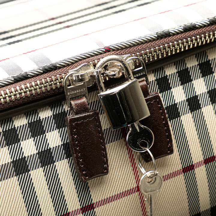 House Check Canvas Luggage Brown - Gaby Paris