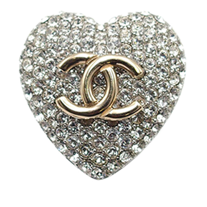 Chanel plaqué Cristal CC Heart Bague