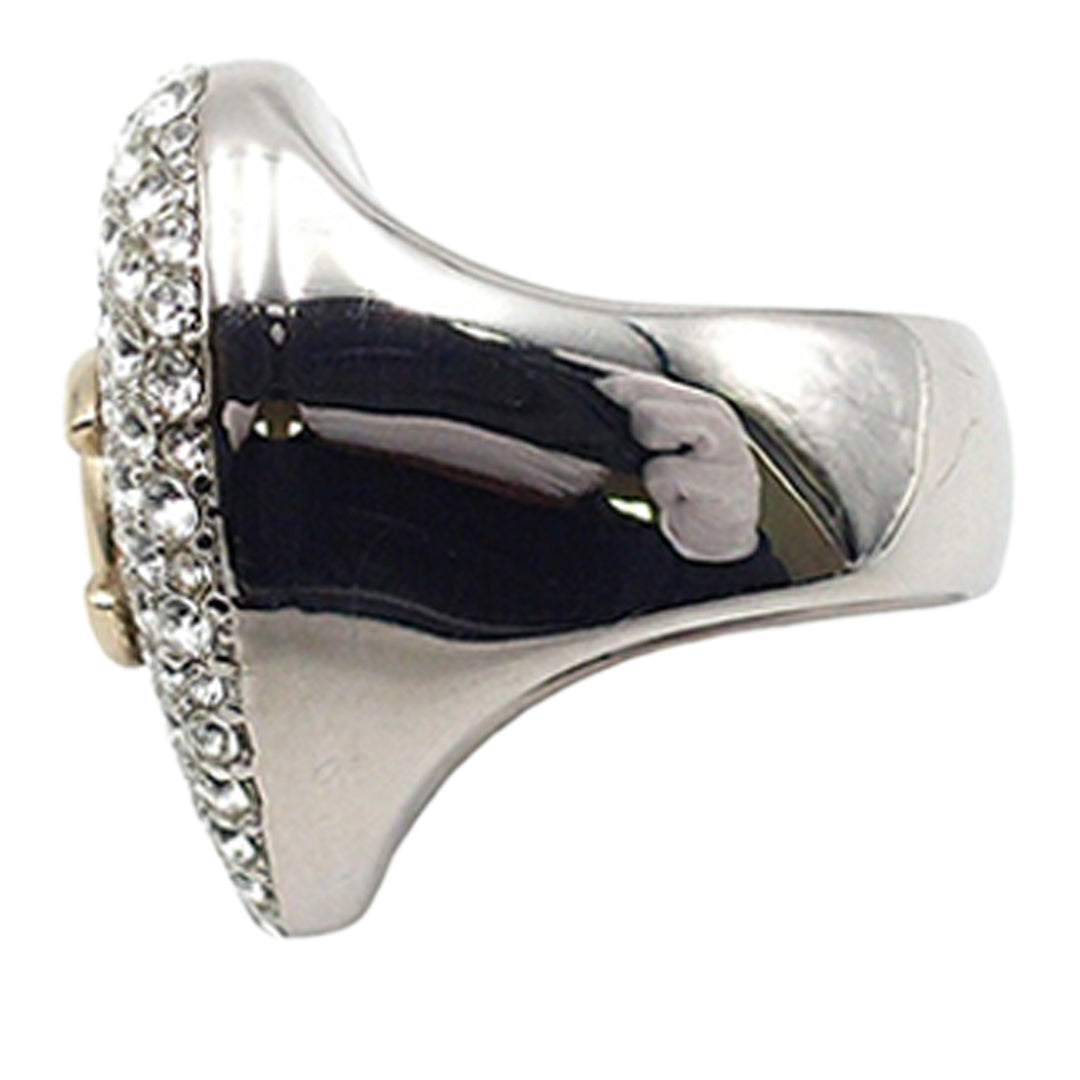 Chanel plaqué Cristal CC Heart Bague