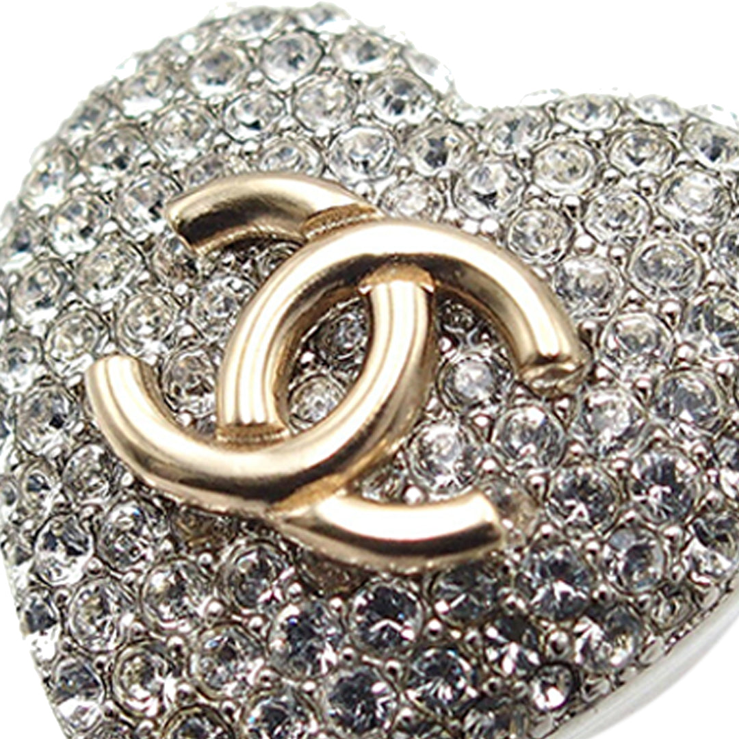 Chanel plaqué Cristal CC Heart Bague