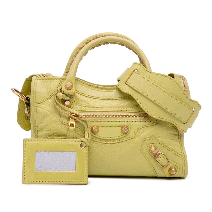 Mini Lambskin Motocross City Giant 21 Satchel Yellow - Gaby Paris