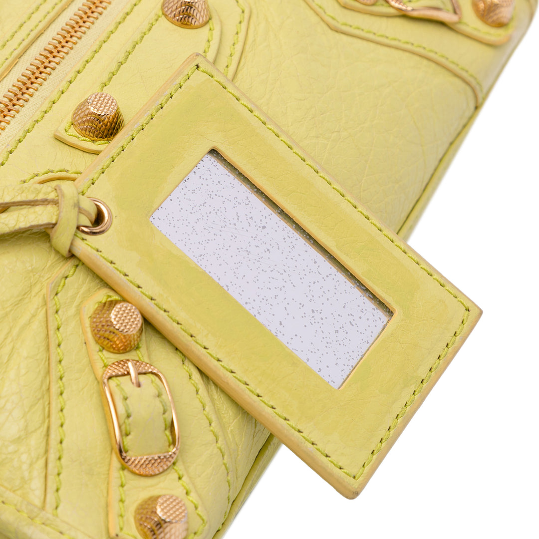 Mini Lambskin Motocross City Giant 21 Satchel Yellow - Gaby Paris