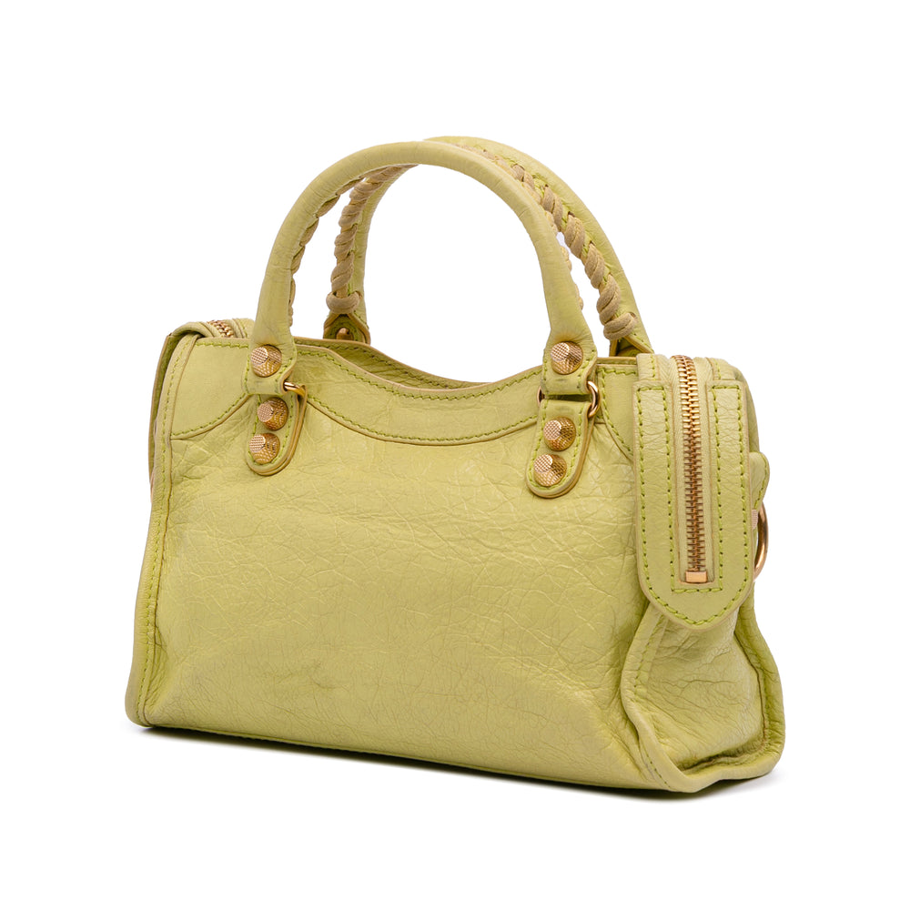 Mini Lambskin Motocross City Giant 21 Satchel Yellow - Gaby Paris