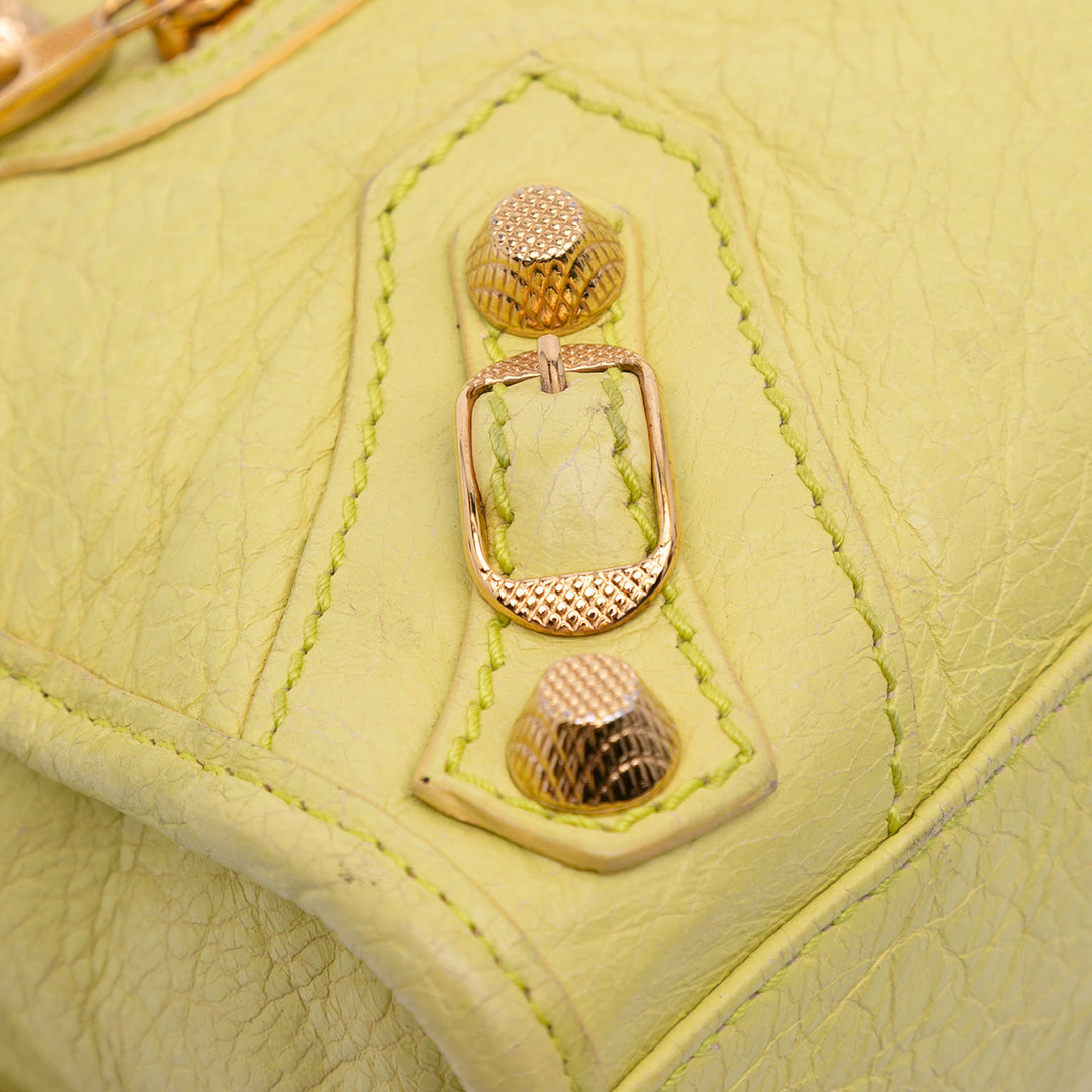 Mini Lambskin Motocross City Giant 21 Satchel Yellow - Gaby Paris