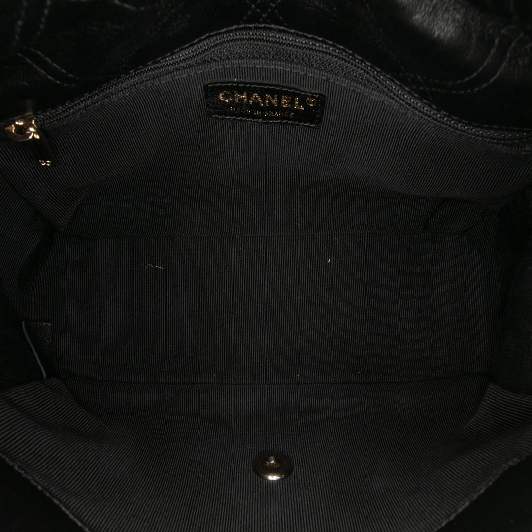 Medium Quilted Lambskin Pearl Studs Flap Black - Gaby Paris