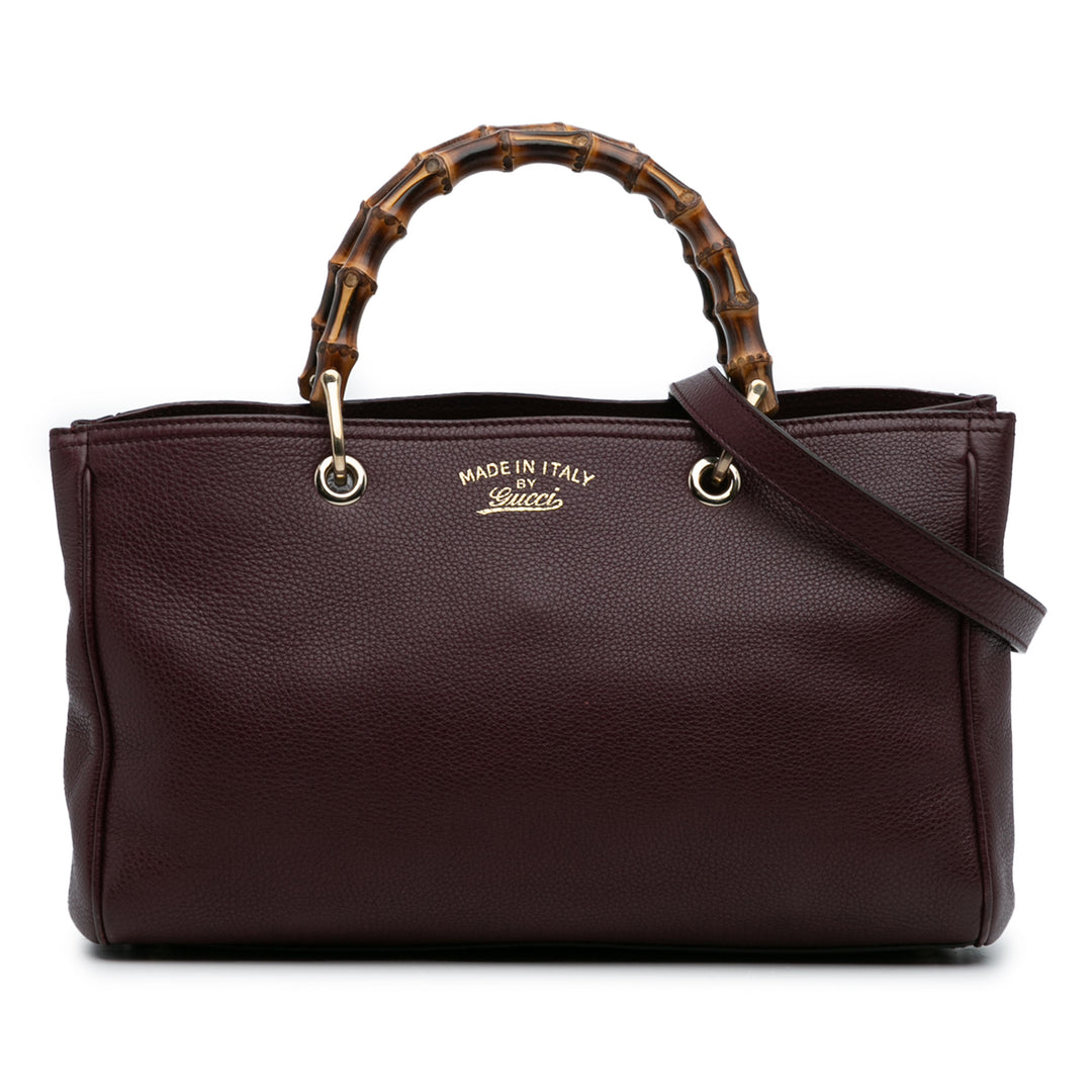 Gucci Medium Cuir de veau Bamboo Shopper Sac cartable Rouge – GABY PARIS Authentique