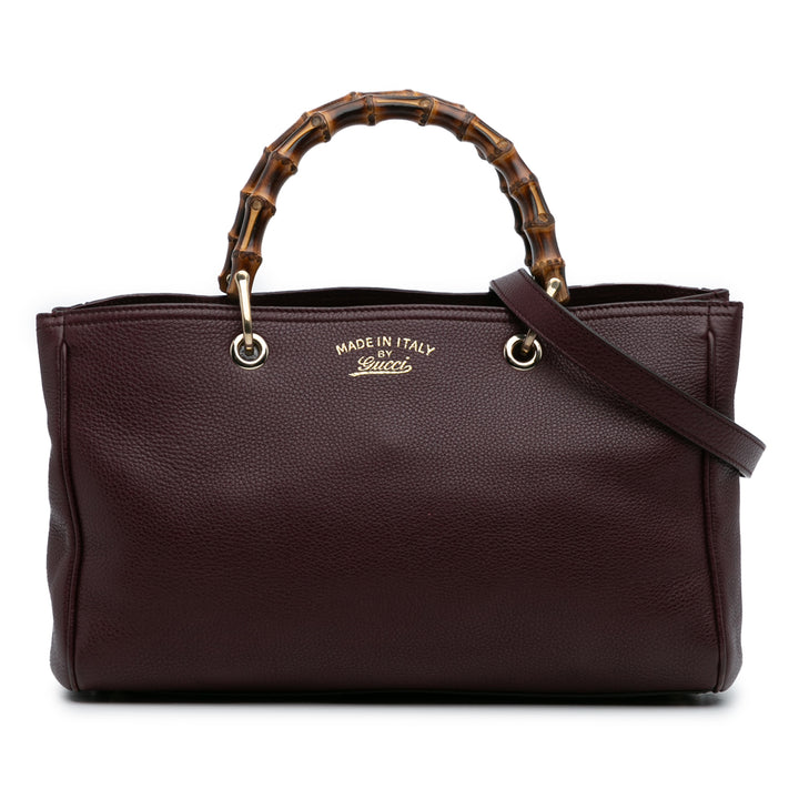 Gucci Medium Cuir de veau Bamboo Shopper Sac cartable Rouge – GABY PARIS Authentique