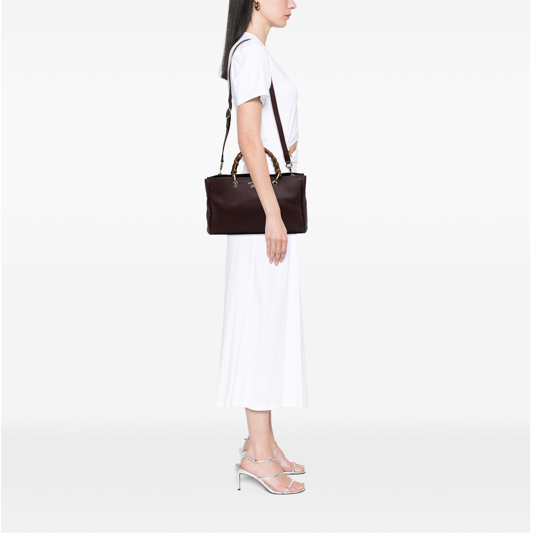Gucci Medium Cuir de veau Bamboo Shopper Sac cartable Rouge – GABY PARIS Authentique