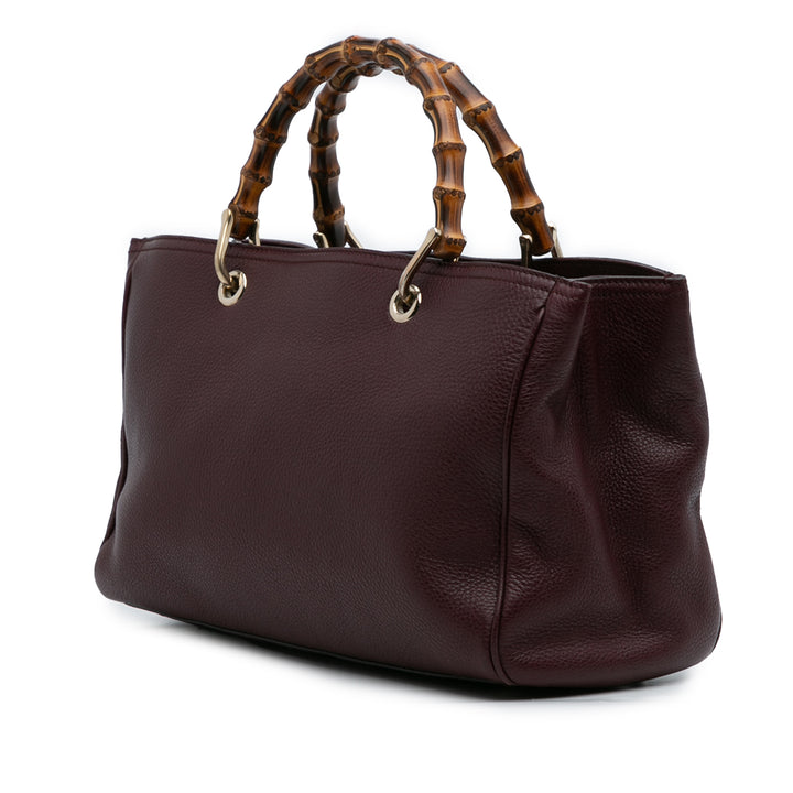 Gucci Medium Cuir de veau Bamboo Shopper Sac cartable Rouge – GABY PARIS Authentique