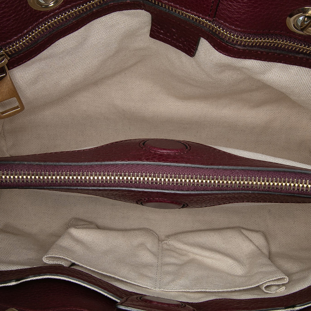 Gucci Medium Cuir de veau Bamboo Shopper Sac cartable Rouge – GABY PARIS Authentique