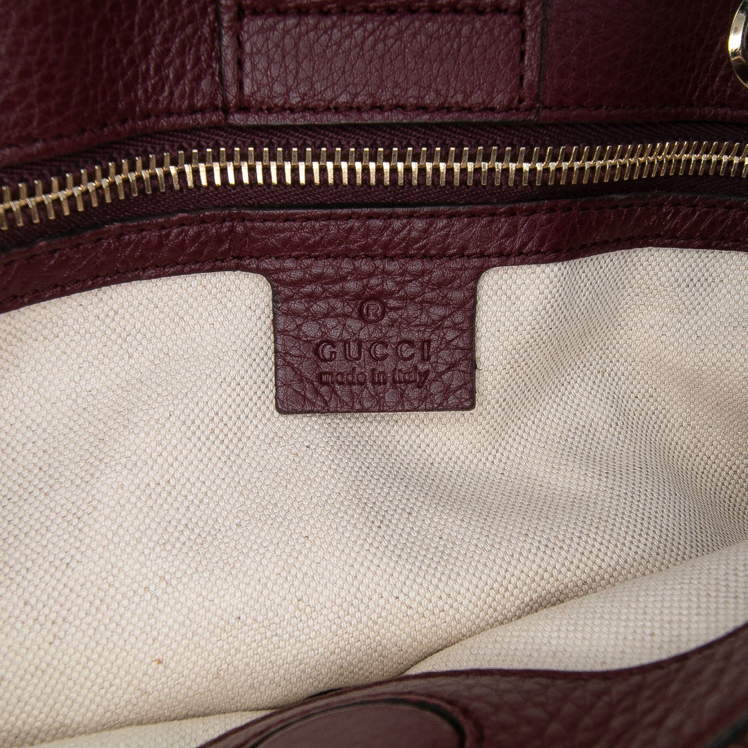 Gucci Medium Cuir de veau Bamboo Shopper Sac cartable Rouge – GABY PARIS Authentique