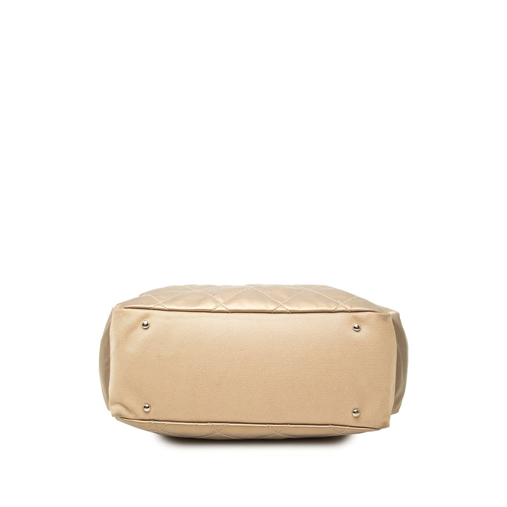 Chanel Cabas Matelassé Paris Biarritz Grand Toile enduite Doré – vue 3 – GABY PARIS