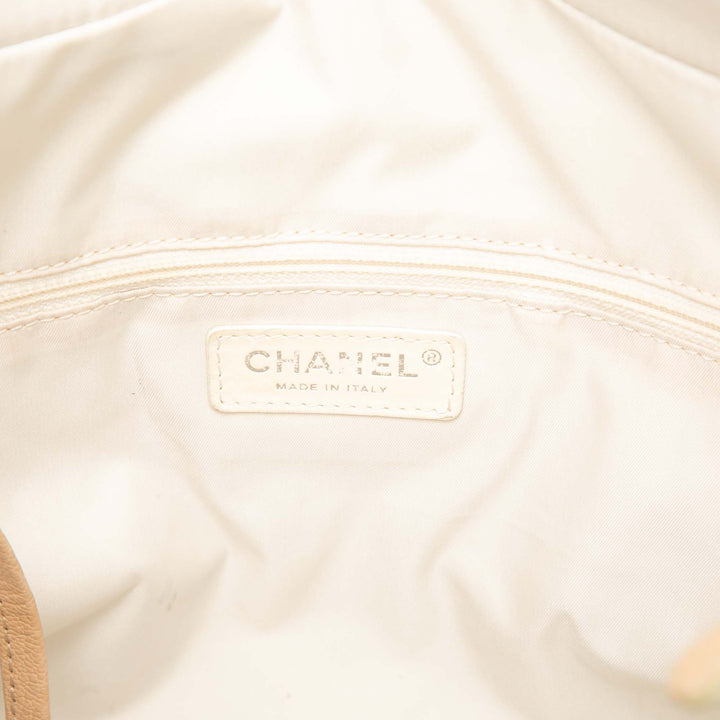 Chanel Cabas Matelassé Paris Biarritz Grand Toile enduite Doré – vue 5 – GABY PARIS