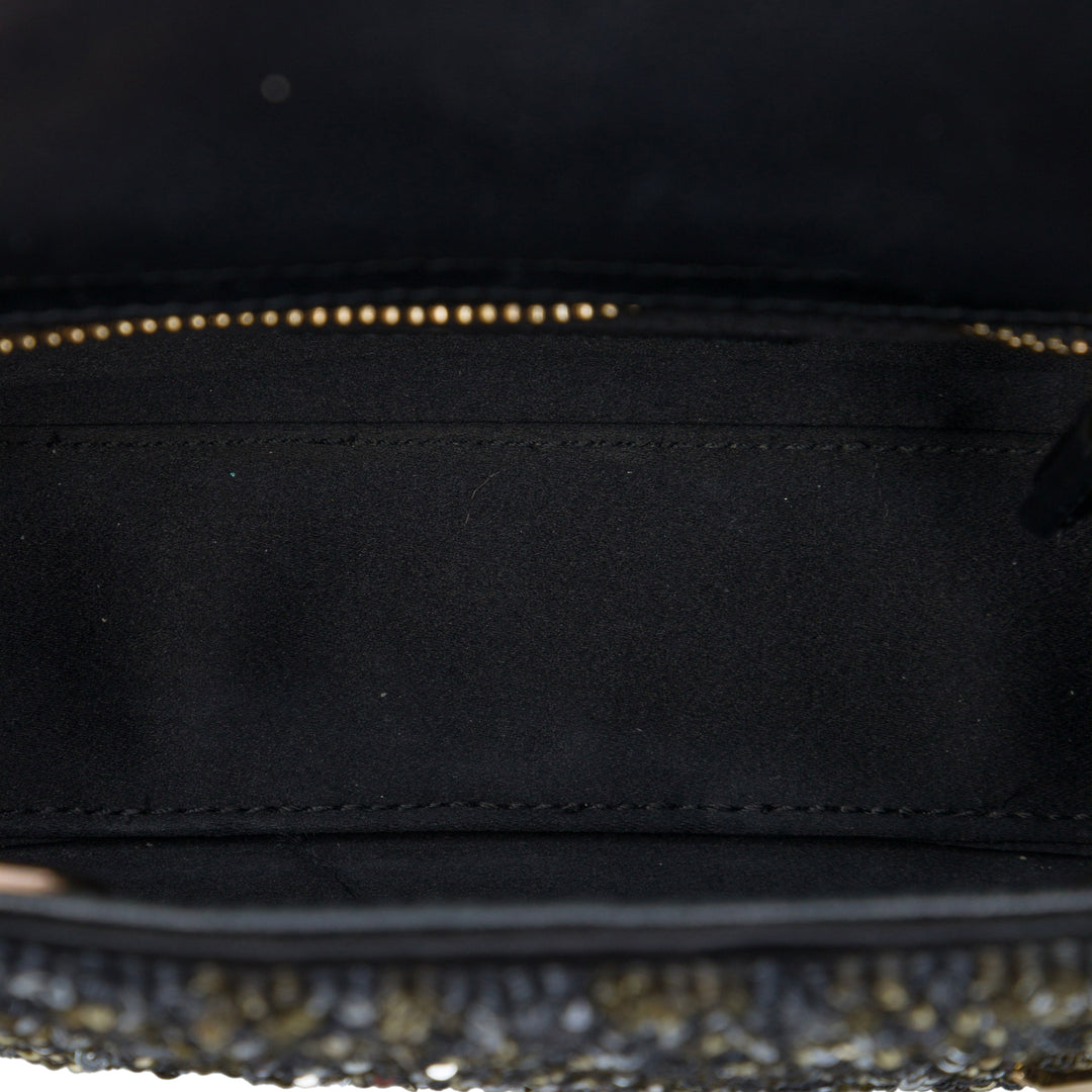 Dior Sequins Orné Lady Dior Mini Noir – vue 4 – GABY PARIS