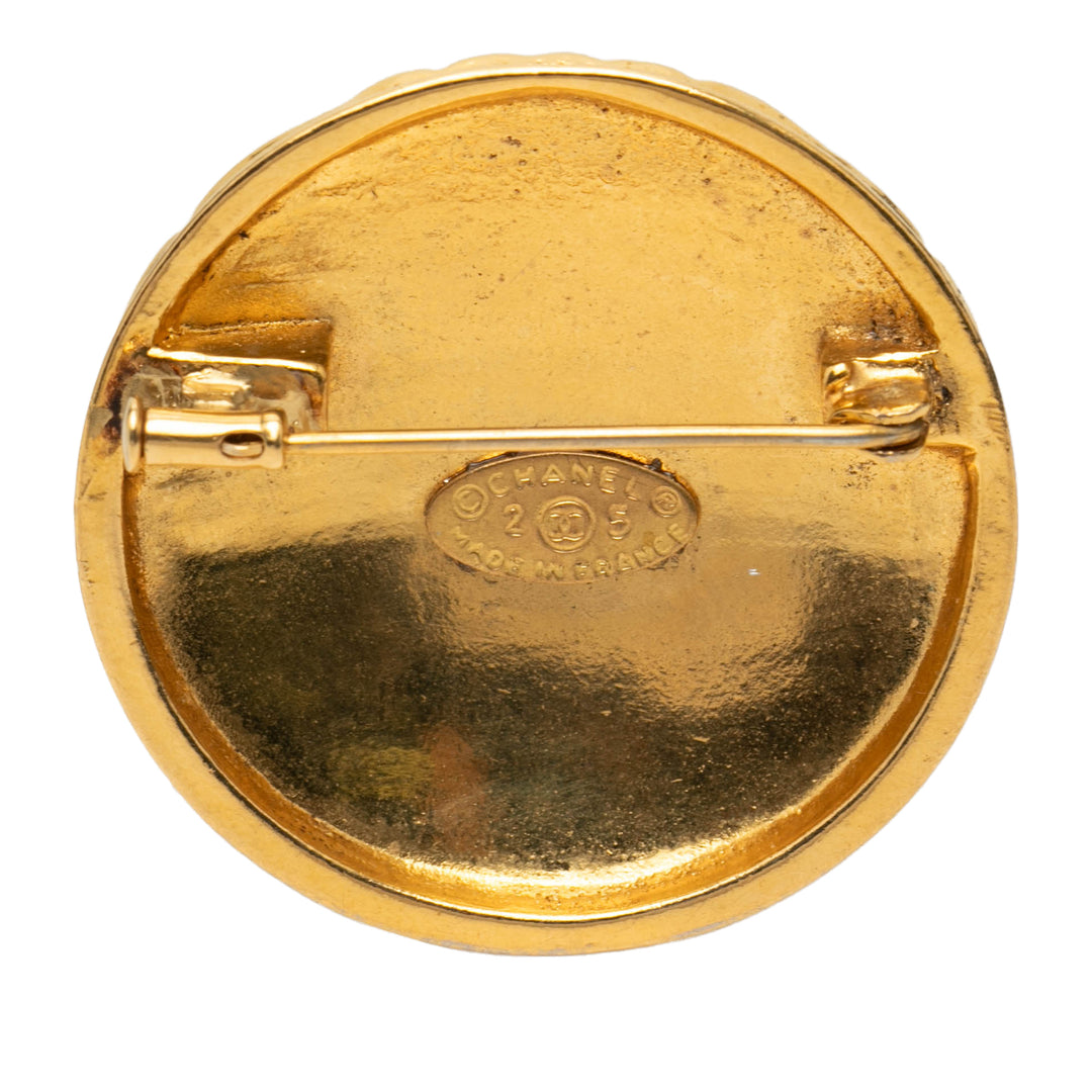 Chanel CC plaqué Matelassé Rond Broche