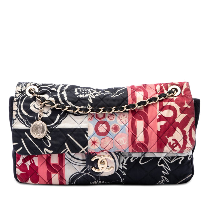 Imprimé et Jersey Patchwork Rabat simple Jumbo Noir