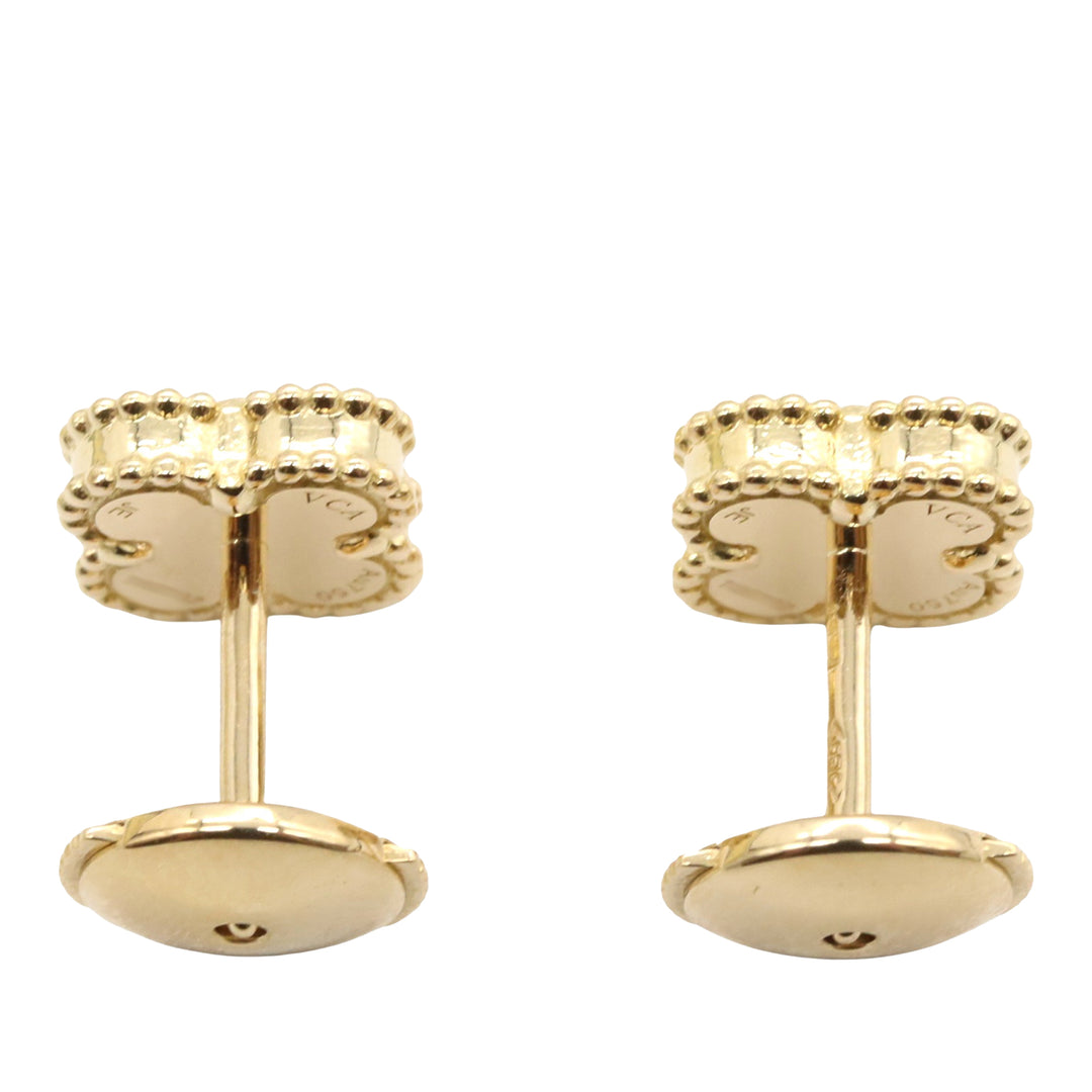 18K Yellow Gold and Onyx Sweet Alhambra Earrings Gold - Gaby Paris
