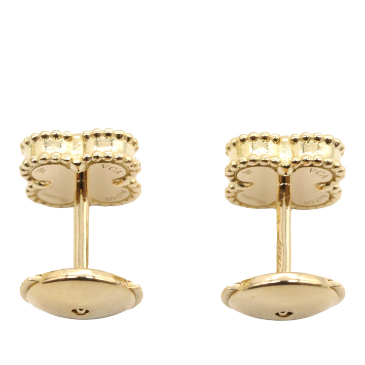 18K Yellow Gold and Onyx Sweet Alhambra Earrings Gold - Gaby Paris