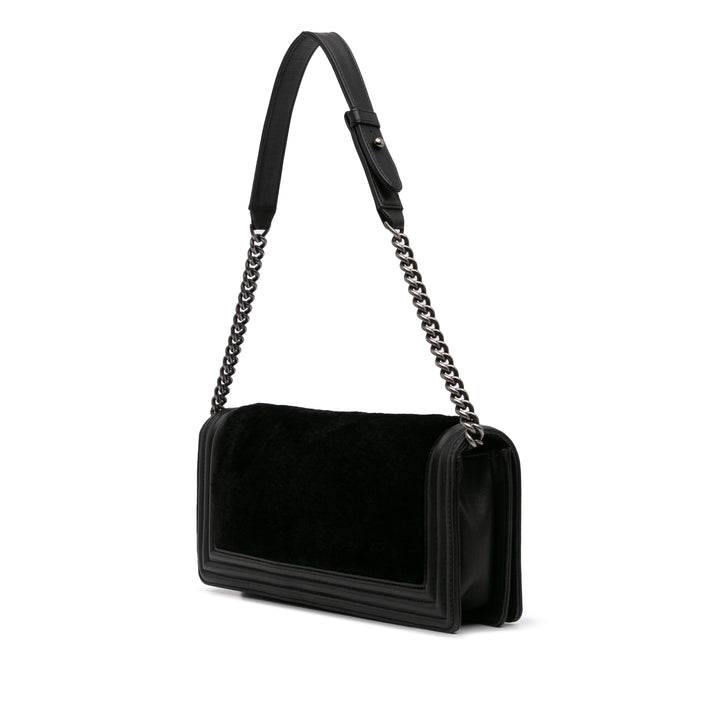 Chanel Shearling East West Boy Flap Noir