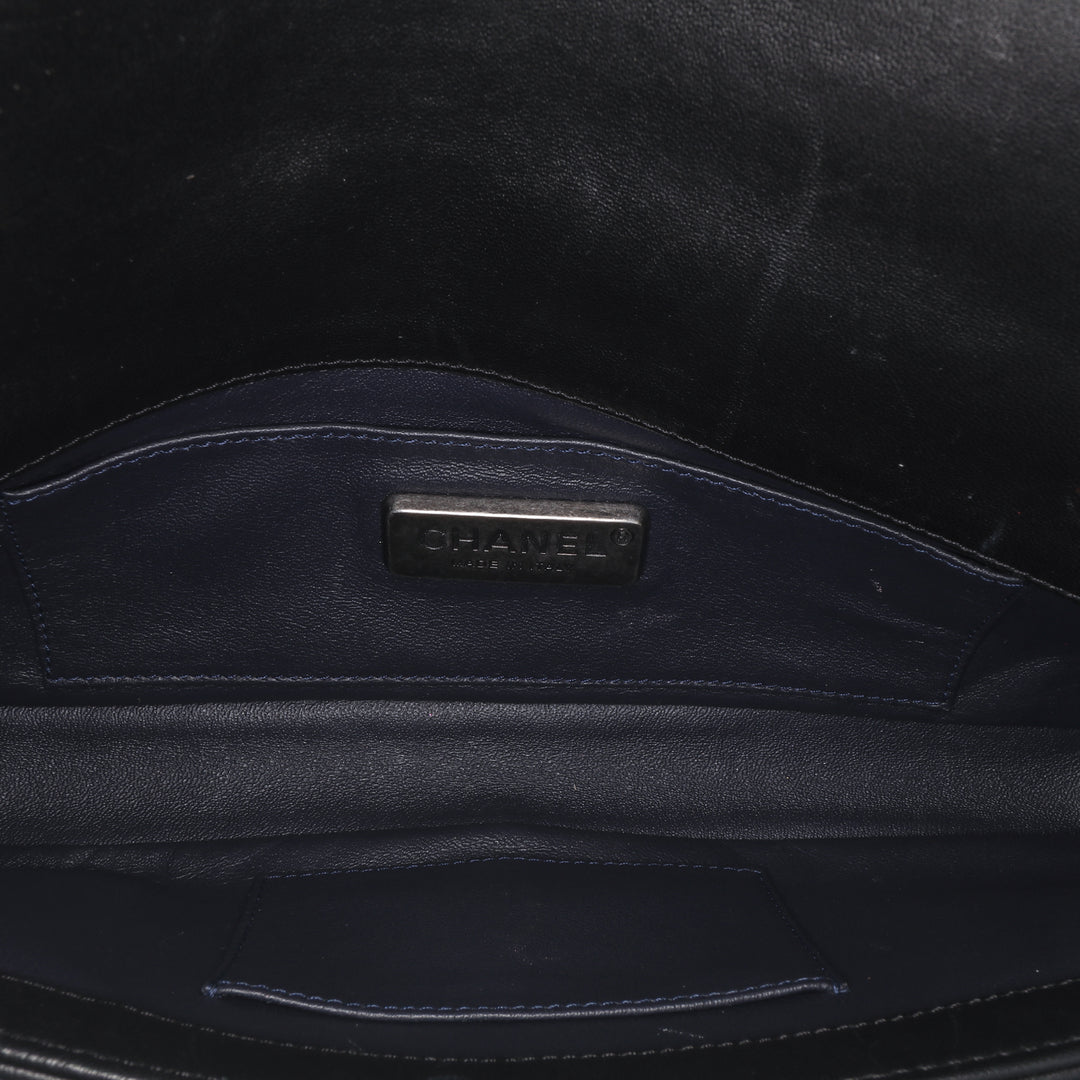 Chanel Shearling East West Boy Flap Noir