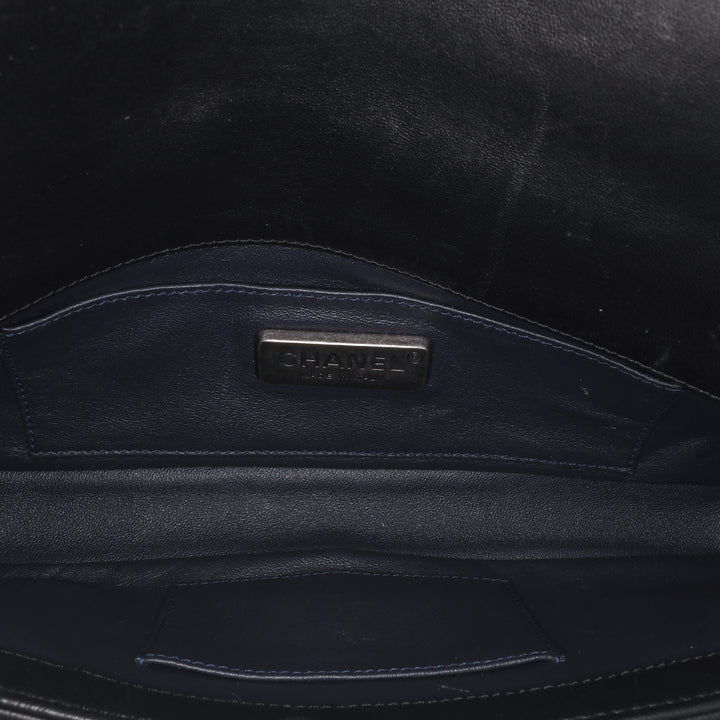 Chanel Shearling East West Boy Flap Noir