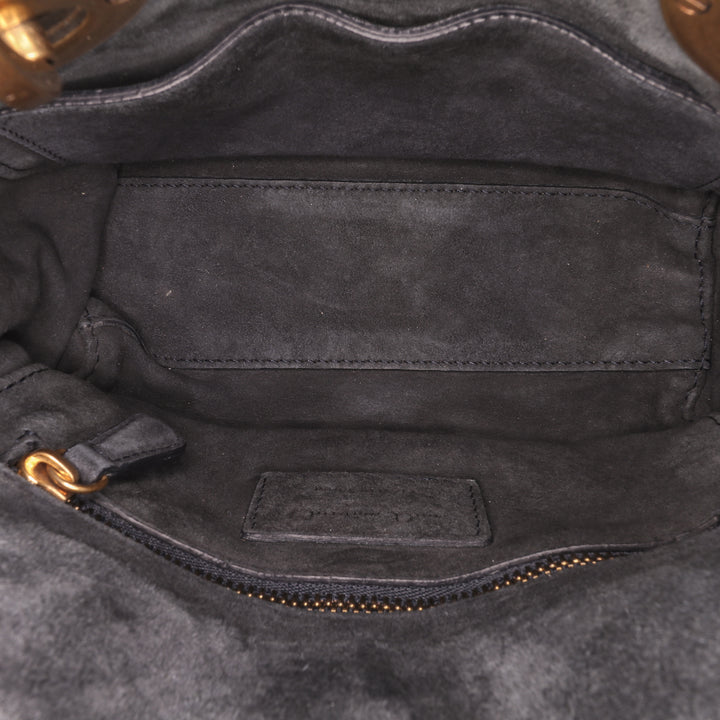 Mini Denim Cannage Studded Supple Lady Dior Blue - Gaby Paris