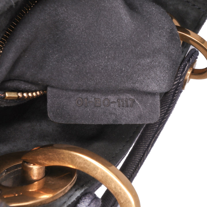 Mini Denim Cannage Studded Supple Lady Dior Blue - Gaby Paris