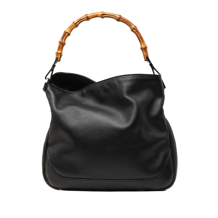 Bamboo Web Sac Cuir de veau Noir