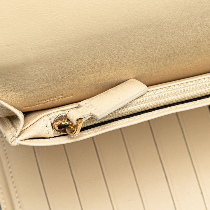 Anagram Grained Calfskin Long Wallet Black - Gaby Paris