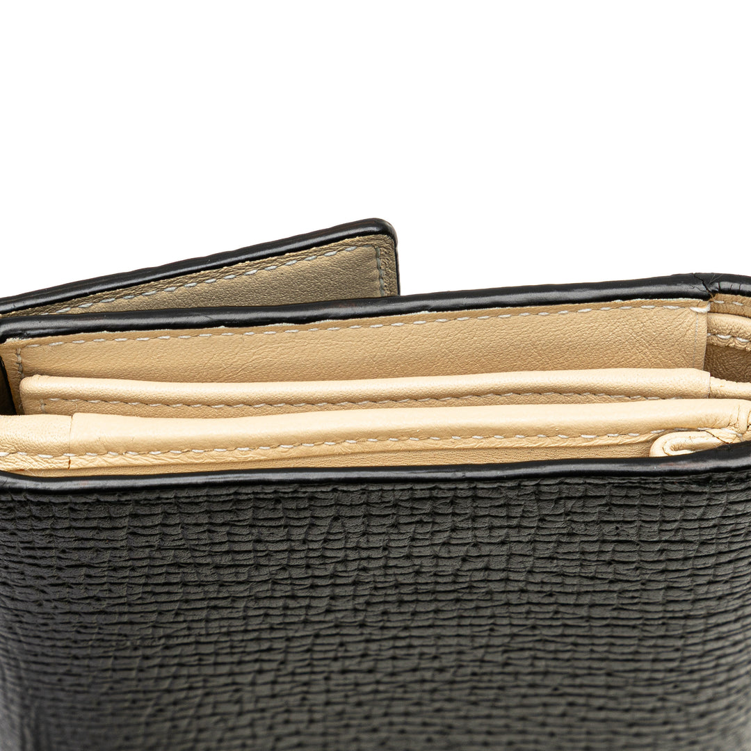 Anagram Grained Calfskin Long Wallet Black - Gaby Paris