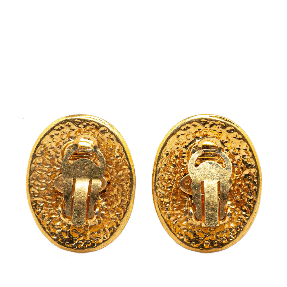 Gold Plated CC Clip On Earrings Gold - Gaby Paris