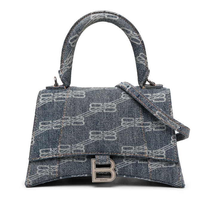 Balenciaga Sac à main Hourglass à Monogram Petit Bleu – vue principale – GABY PARIS