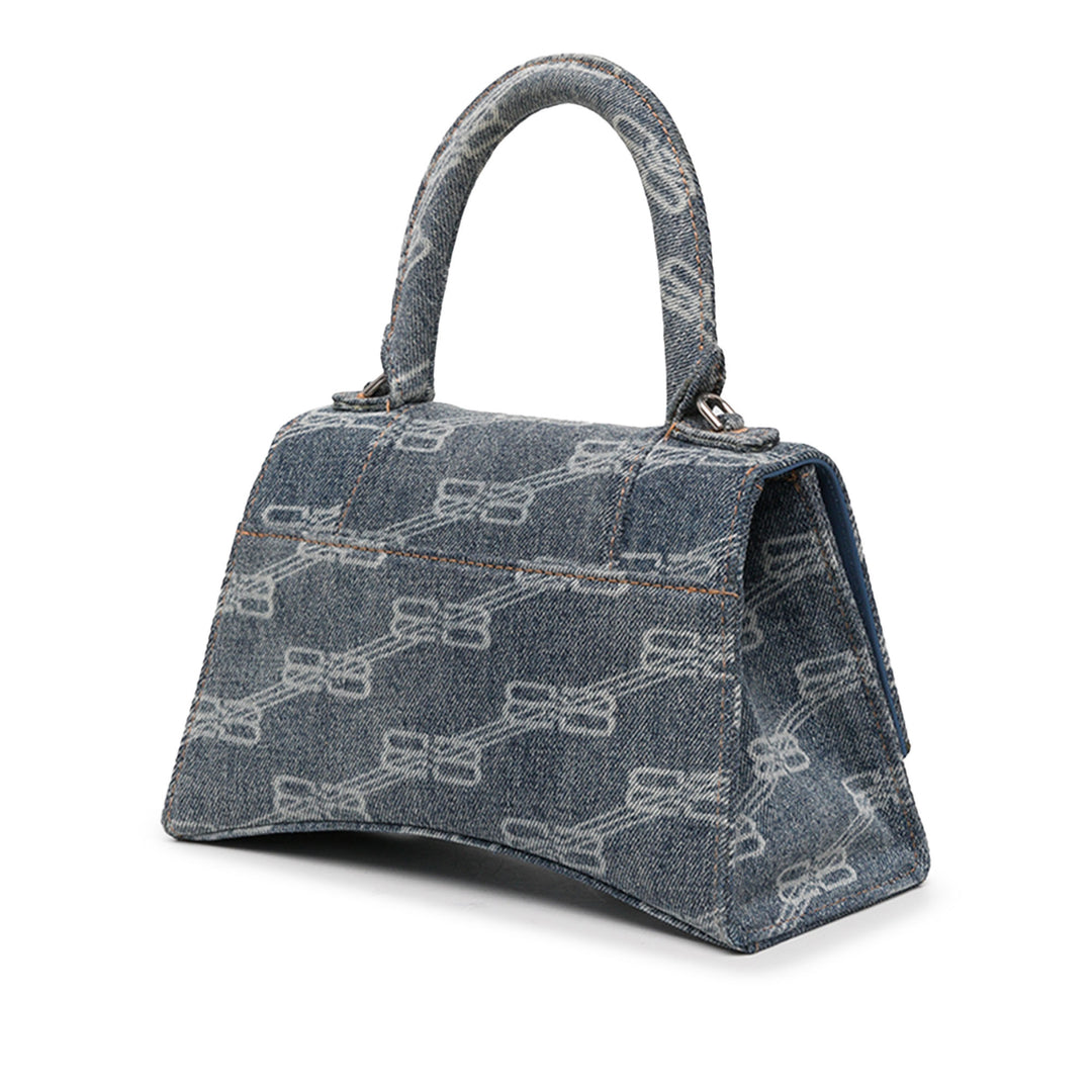Balenciaga Sac à main Hourglass à Monogram Petit Bleu – vue 2 – GABY PARIS