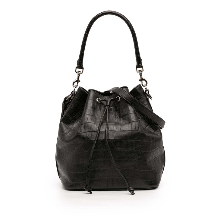 Saint Laurent Crocodile embossé Cuir de veau Emmanuelle Bucket Sac